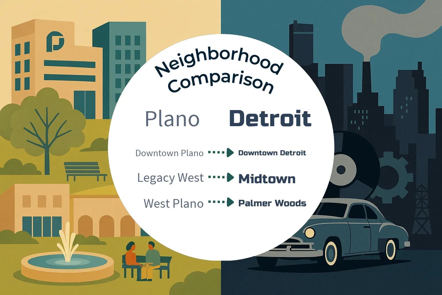 Plano vs Detroit Neighborhood Comparison