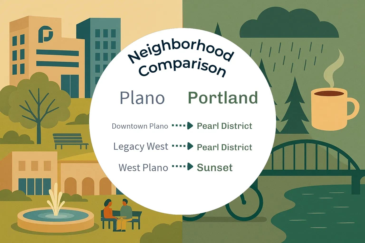 Plano vs Portland Neighborhood Comparison