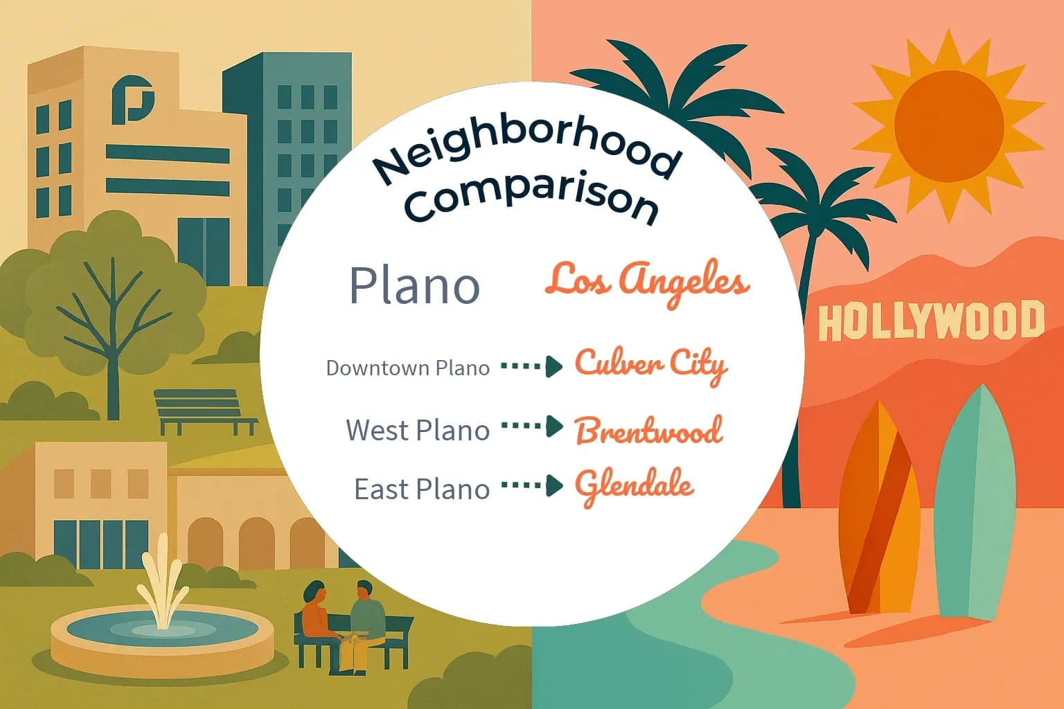 Plano vs Los Angeles Neighborhood Comparison