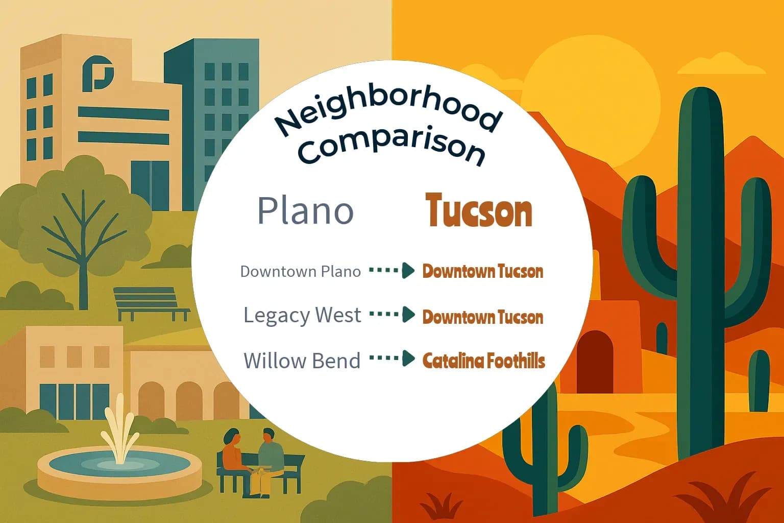 Plano vs Tucson Neighborhood Comparison