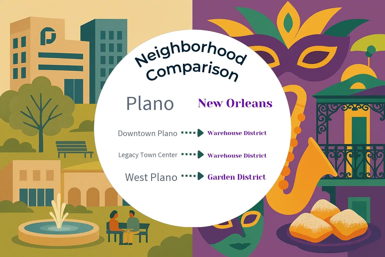 Plano vs New Orleans Neighborhood Comparison