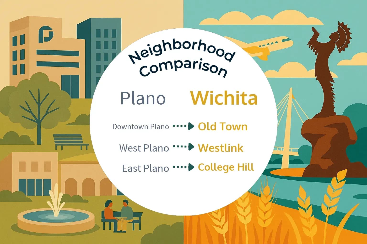 Plano vs Wichita Neighborhood Comparison
