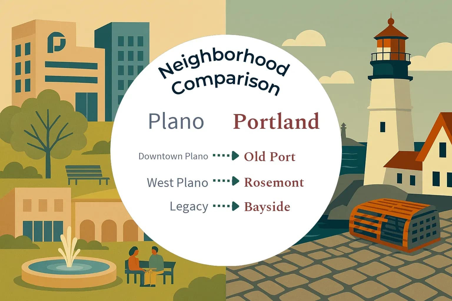 Plano vs Portland Neighborhood Comparison