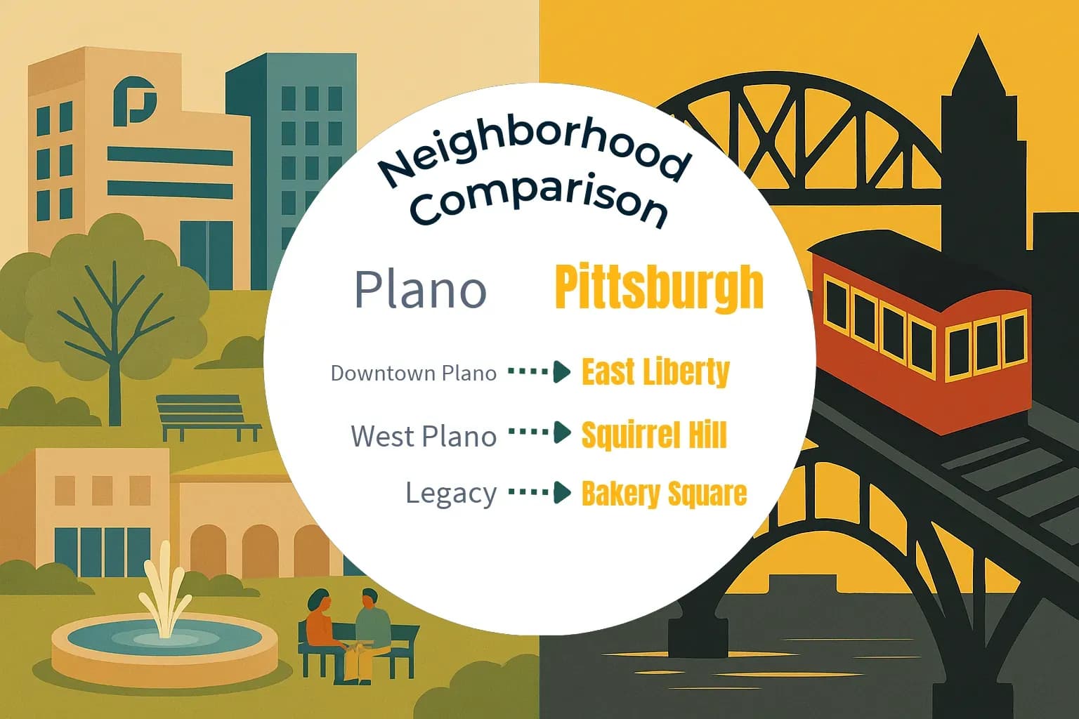 Plano vs Pittsburgh Neighborhood Comparison