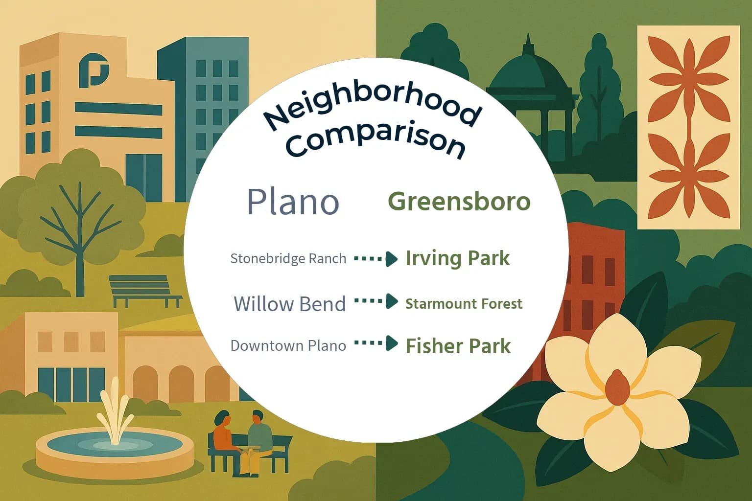 Plano vs Greensboro Neighborhood Comparison