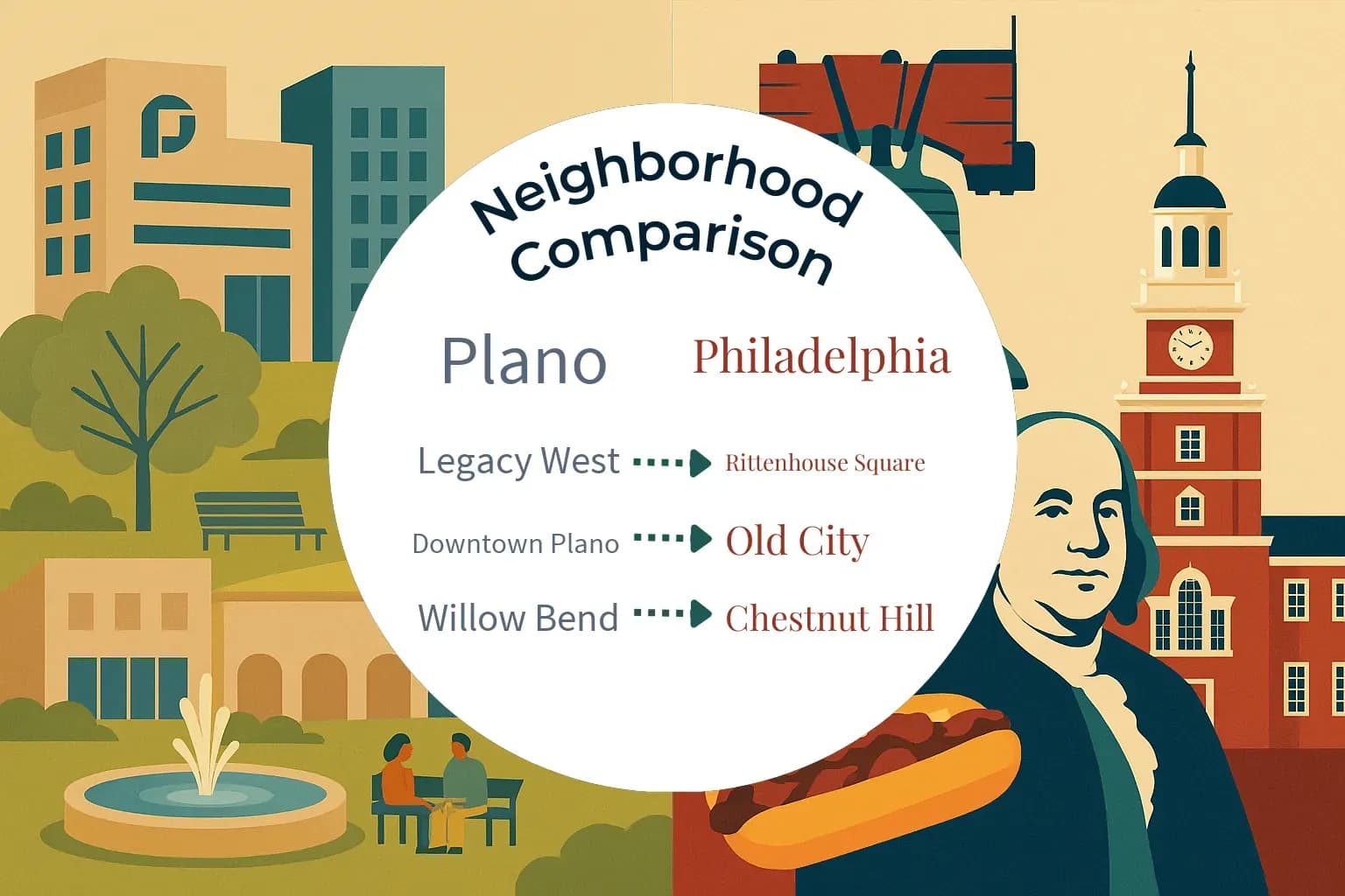 Plano vs Philadelphia Neighborhood Comparison