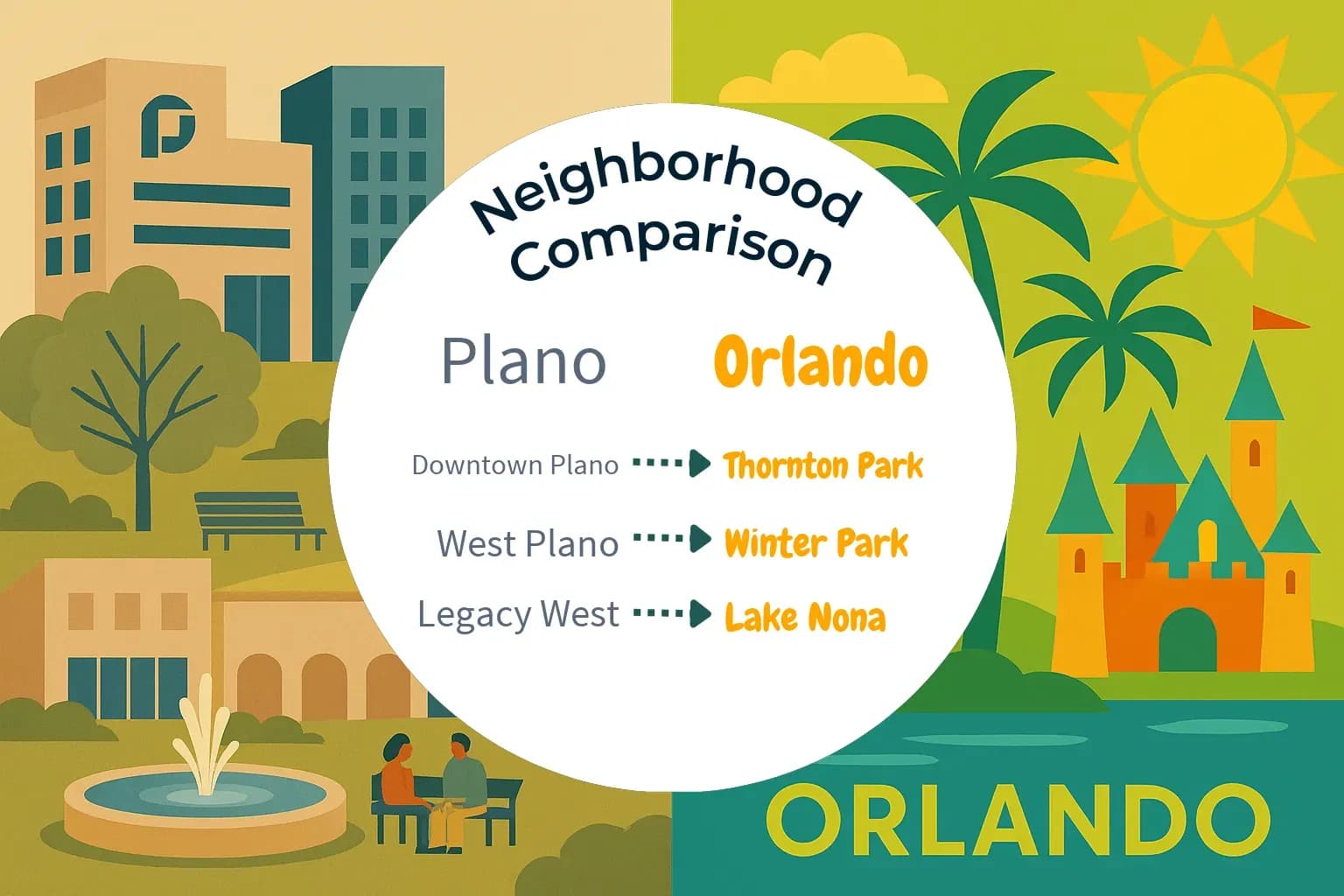Plano vs Orlando Neighborhood Comparison