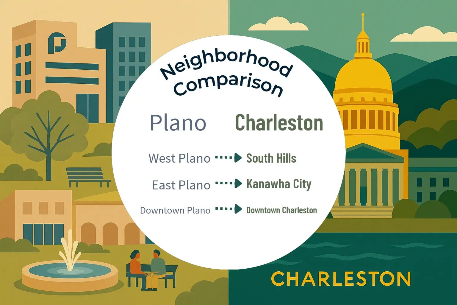 Plano vs Charleston Neighborhood Comparison
