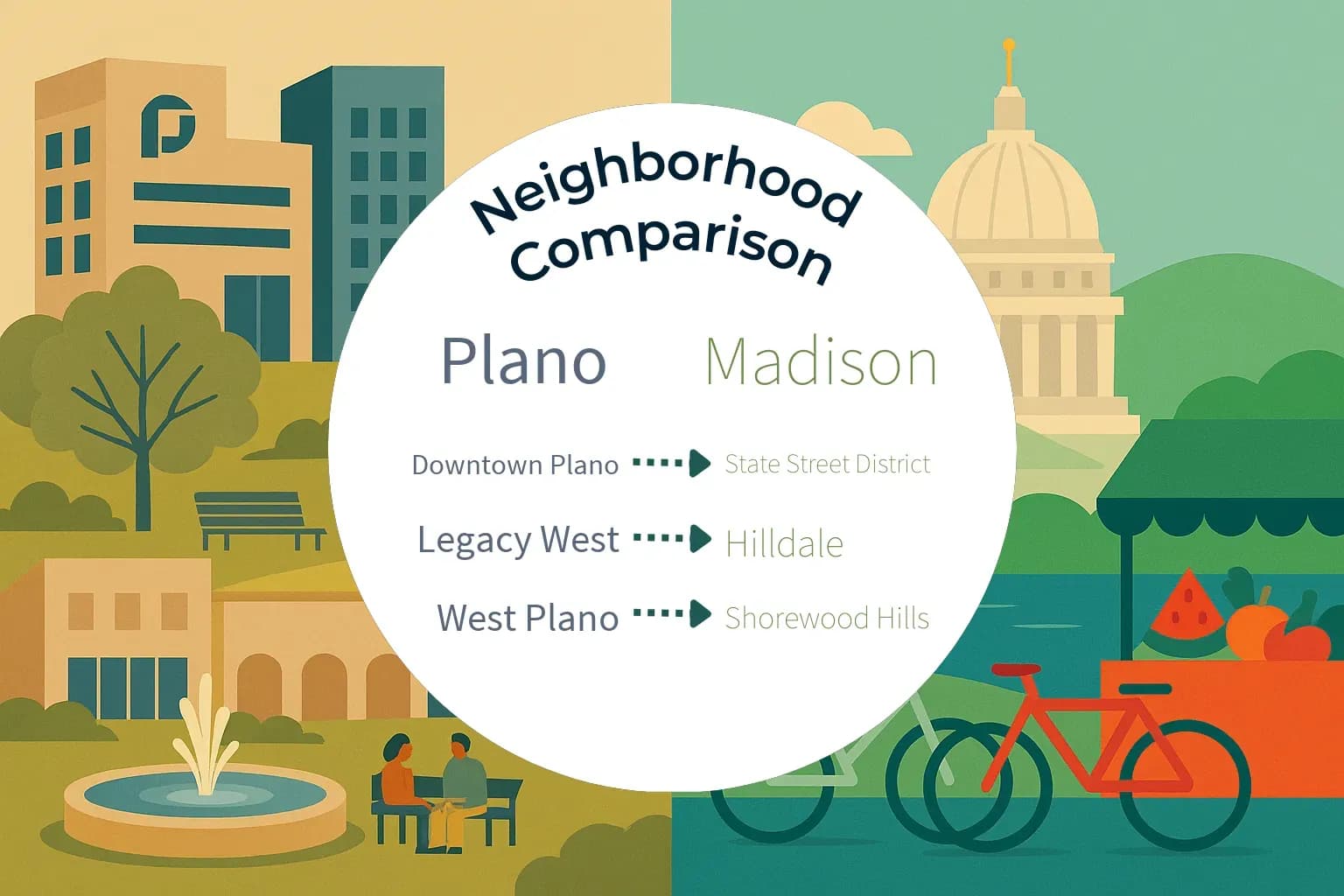 Plano vs Madison Neighborhood Comparison