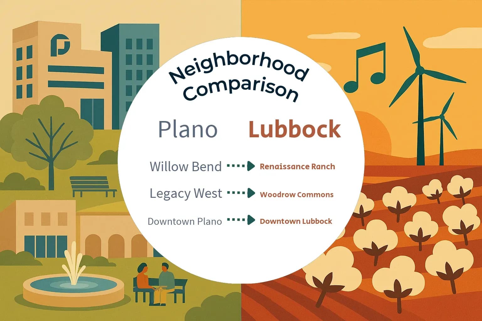 Plano vs Lubbock Neighborhood Comparison
