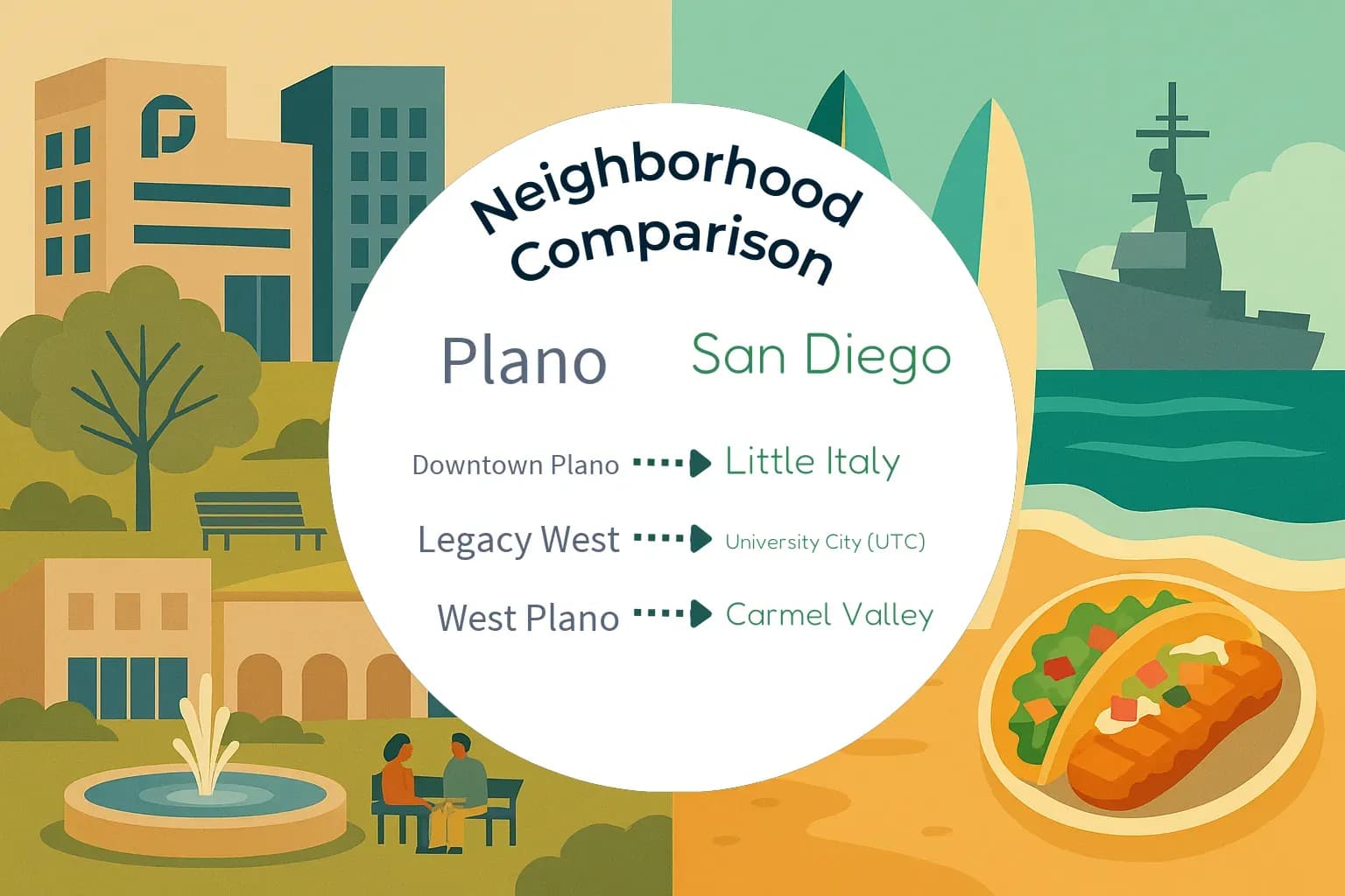 Plano vs San Diego Neighborhood Comparison
