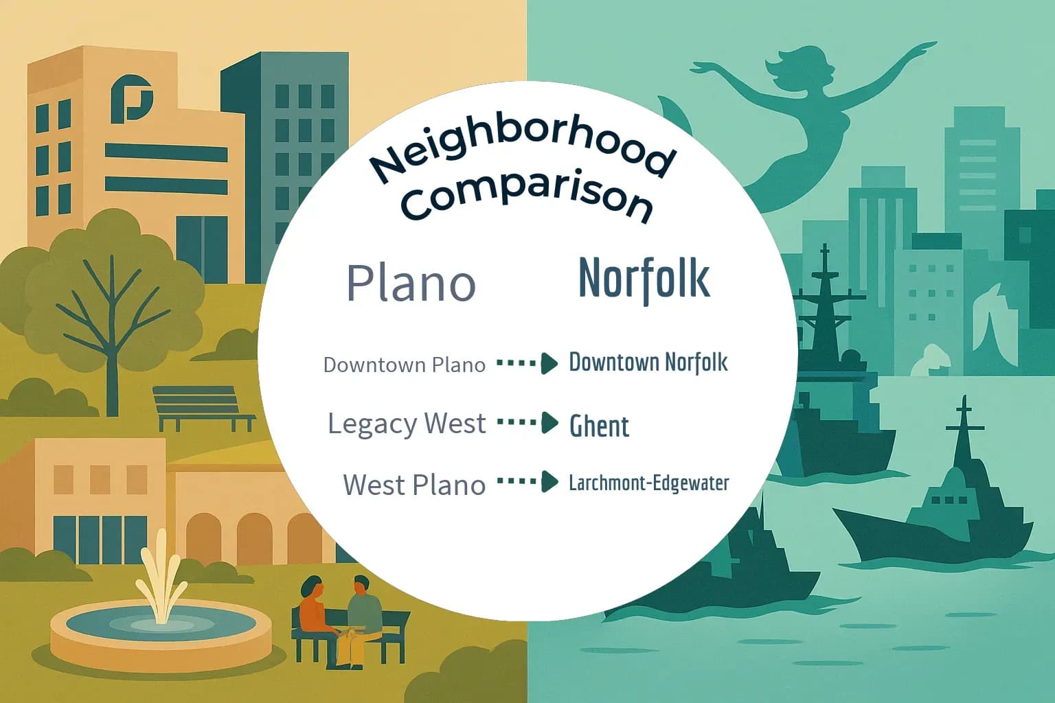 Plano vs Norfolk Neighborhood Comparison