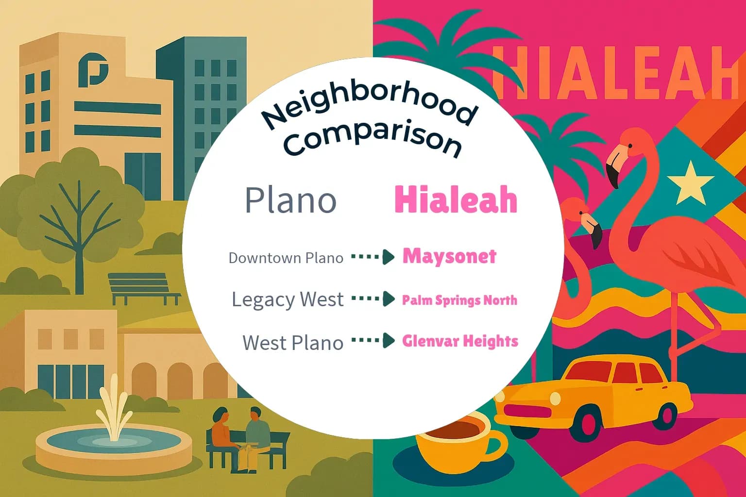 Plano vs Hialeah Neighborhood Comparison