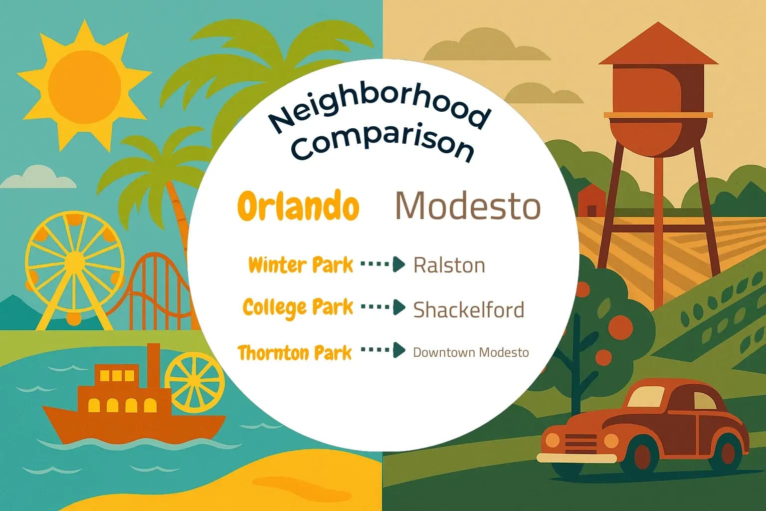Orlando vs Modesto Neighborhood Comparison