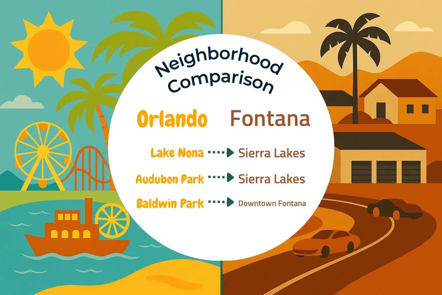 Orlando vs Fontana Neighborhood Comparison
