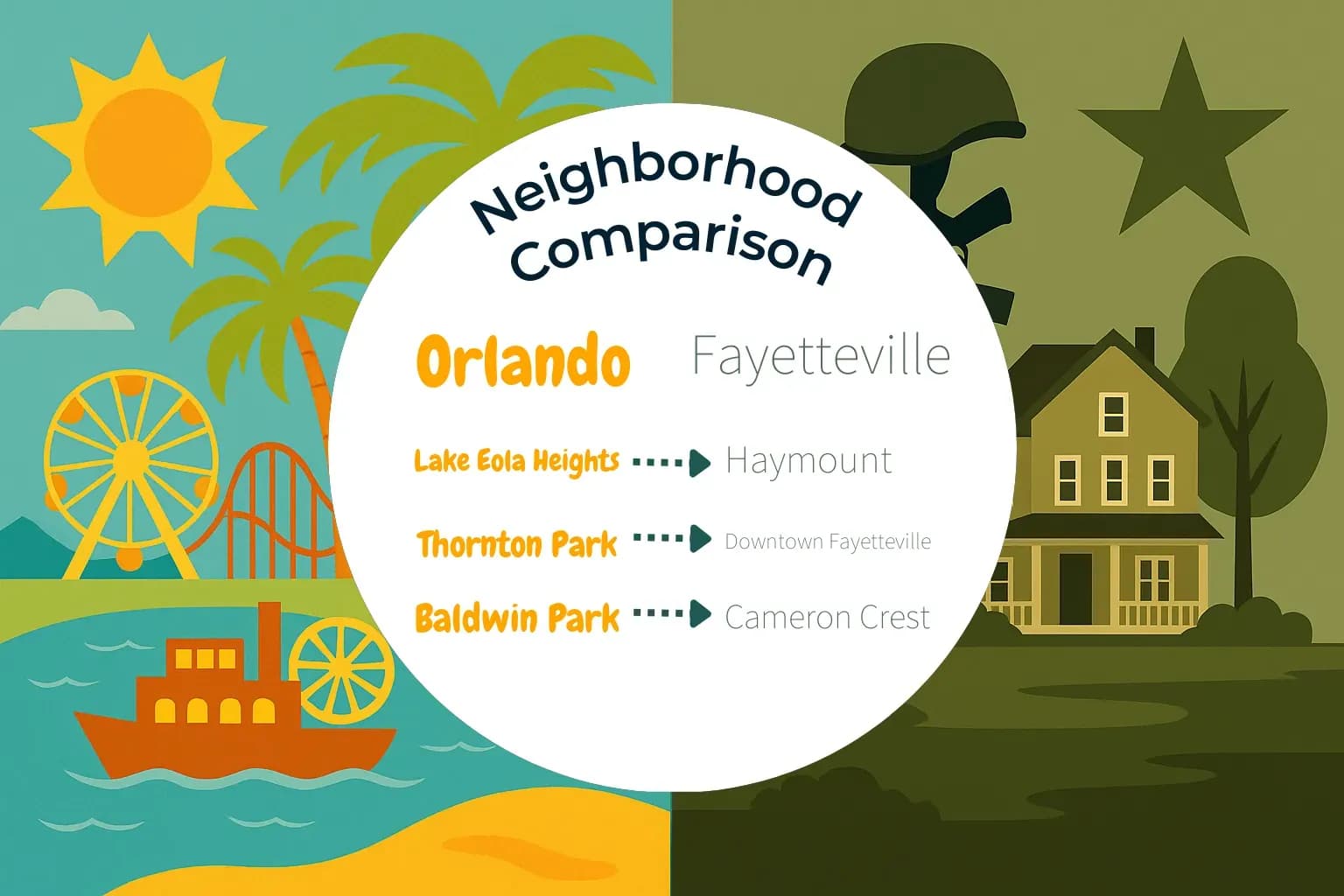 Orlando vs Fayetteville Neighborhood Comparison