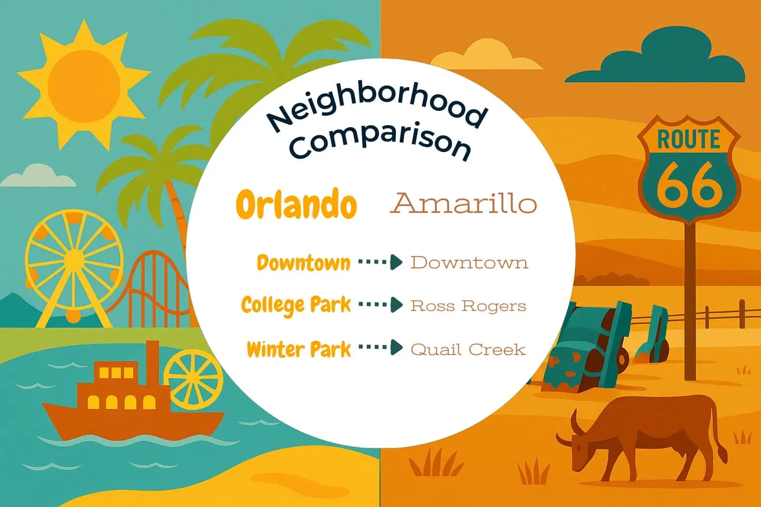Orlando vs Amarillo Neighborhood Comparison