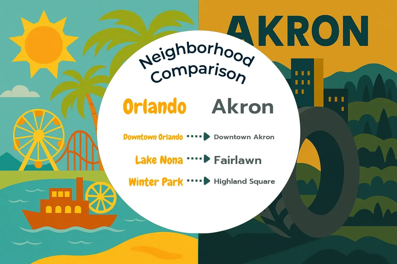 Orlando vs Akron Neighborhood Comparison
