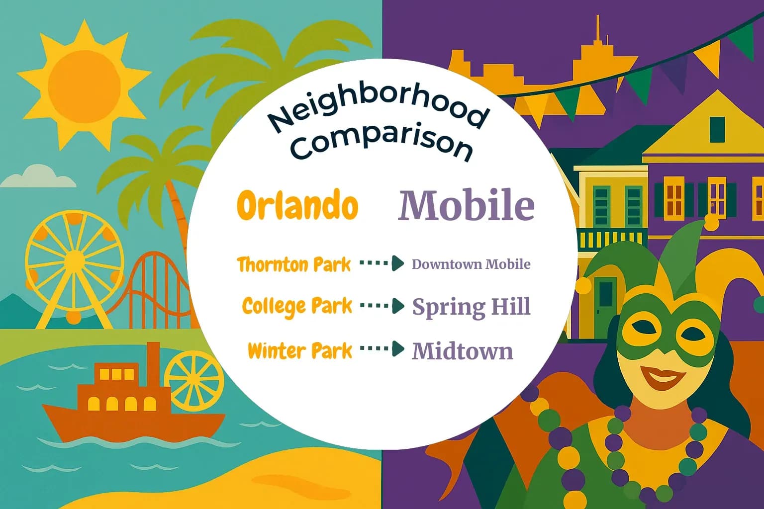Orlando vs Mobile Neighborhood Comparison