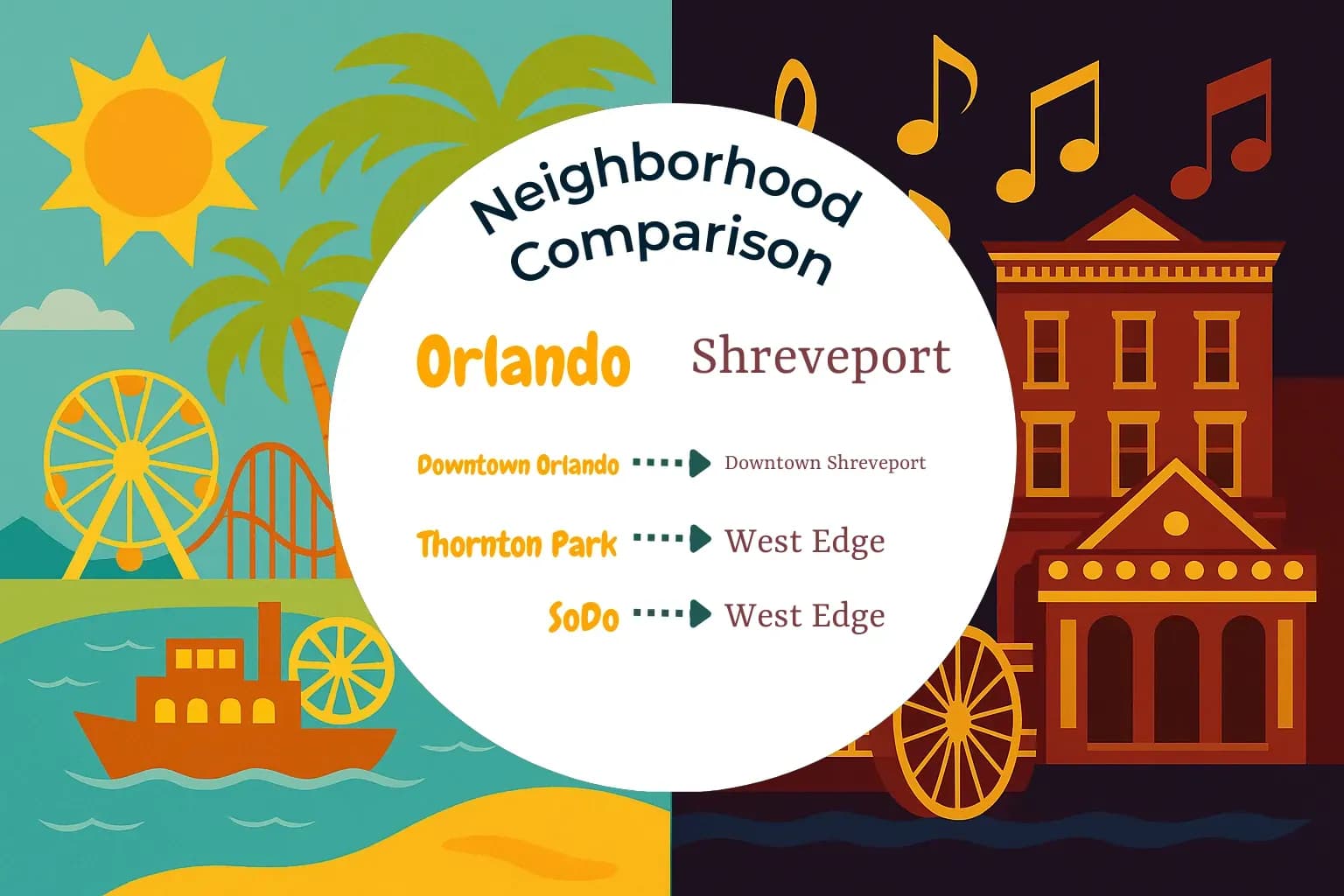 Orlando vs Shreveport Neighborhood Comparison