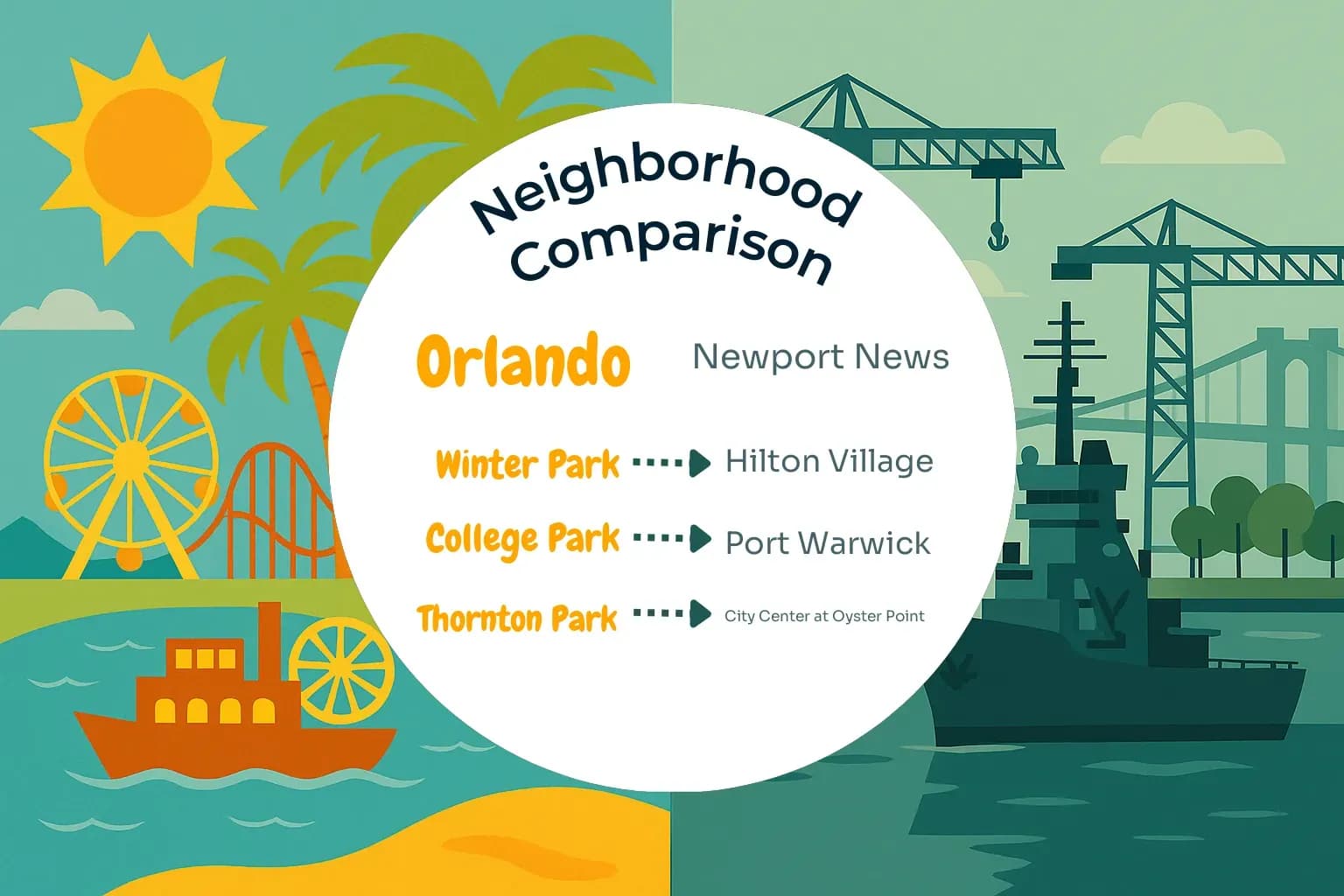 Orlando vs Newport News Neighborhood Comparison