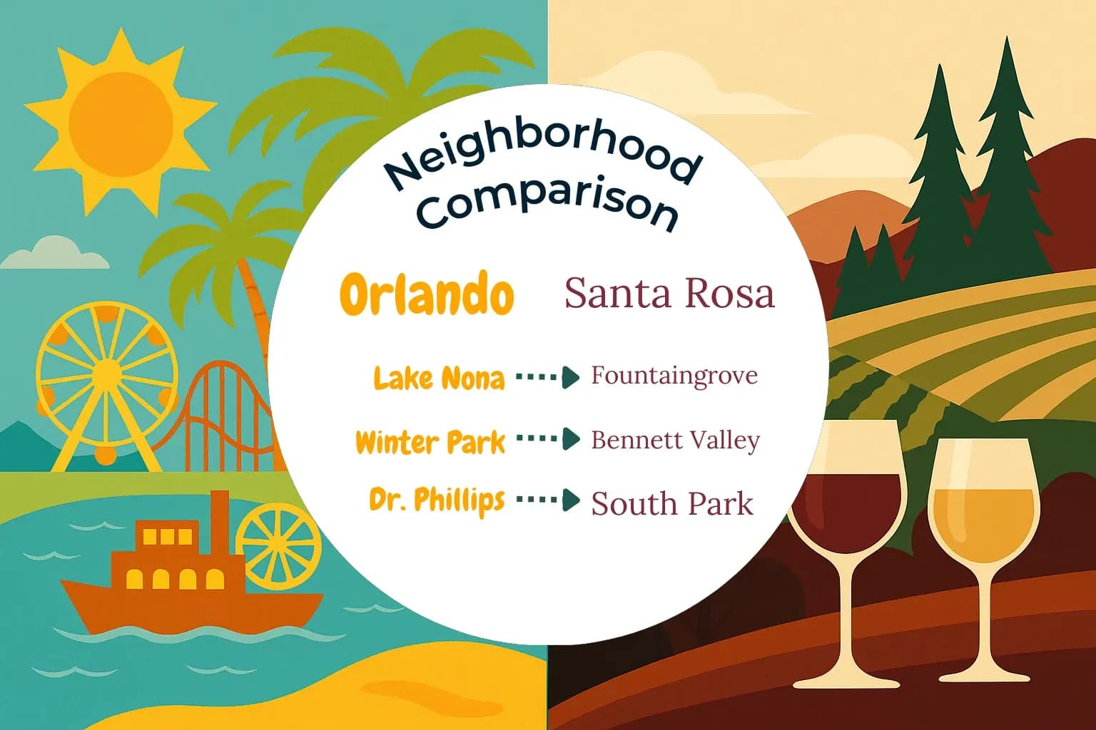 Orlando vs Santa Rosa Neighborhood Comparison