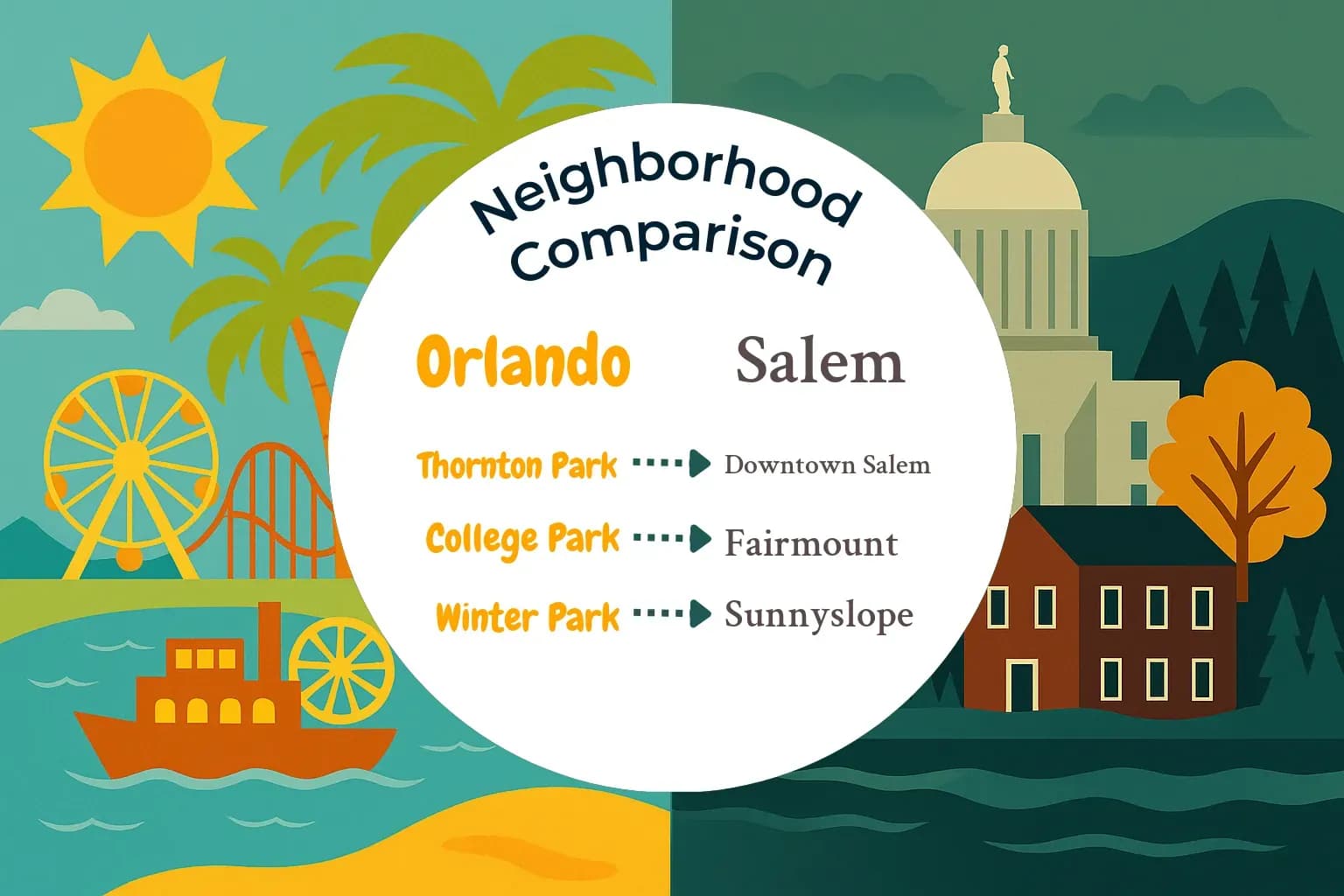 Orlando vs Salem Neighborhood Comparison