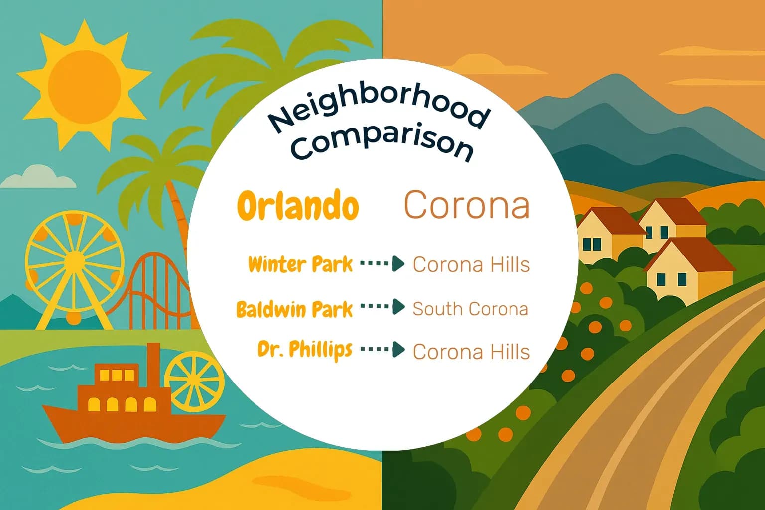 Orlando vs Corona Neighborhood Comparison