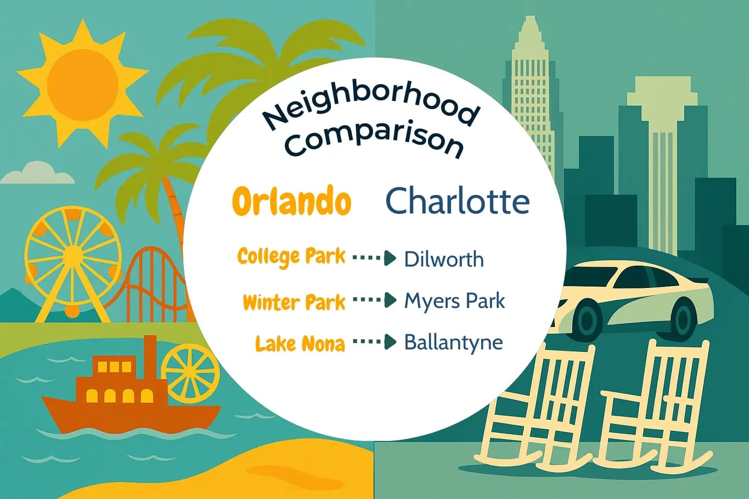 Orlando vs Charlotte Neighborhood Comparison