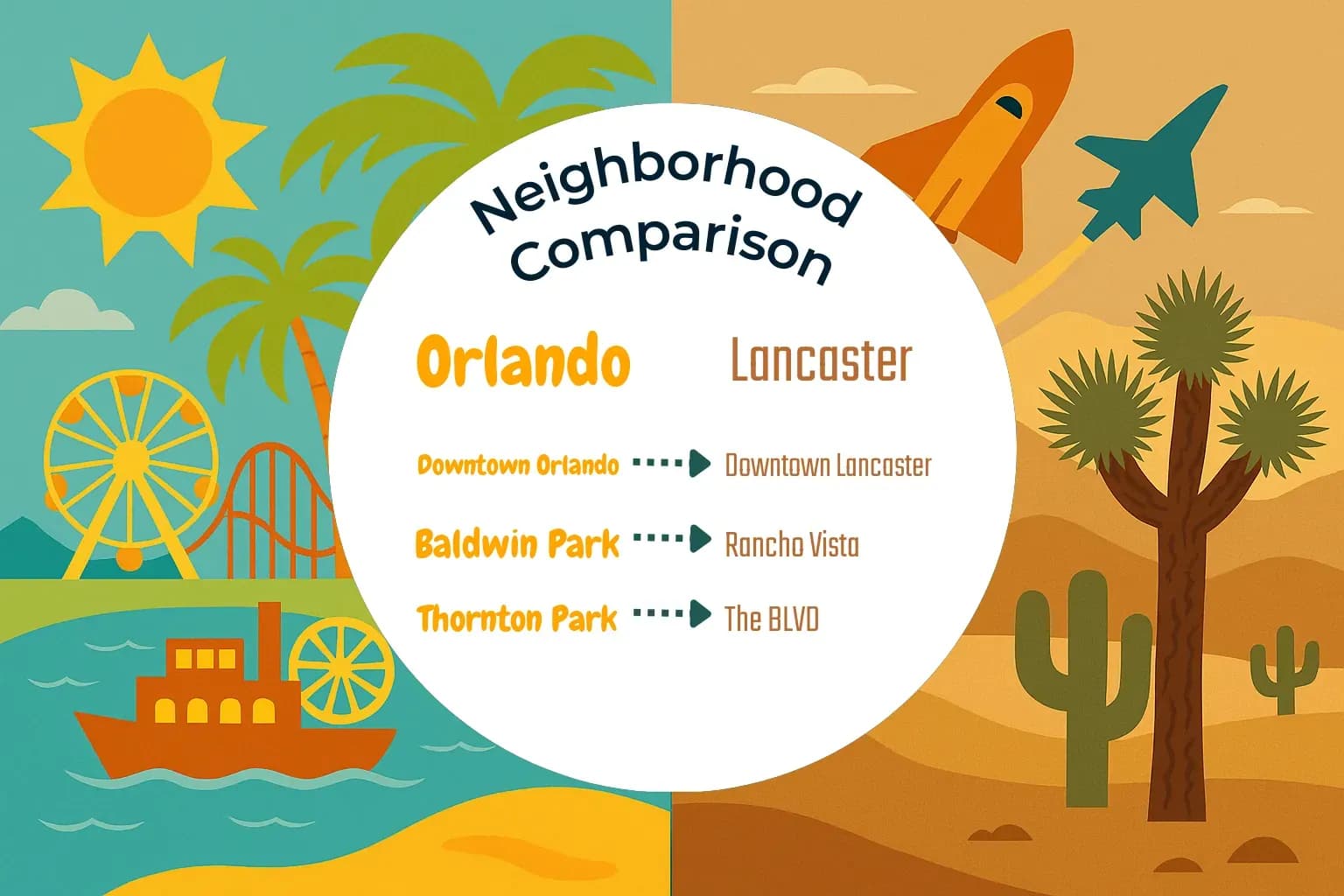 Orlando vs Lancaster Neighborhood Comparison