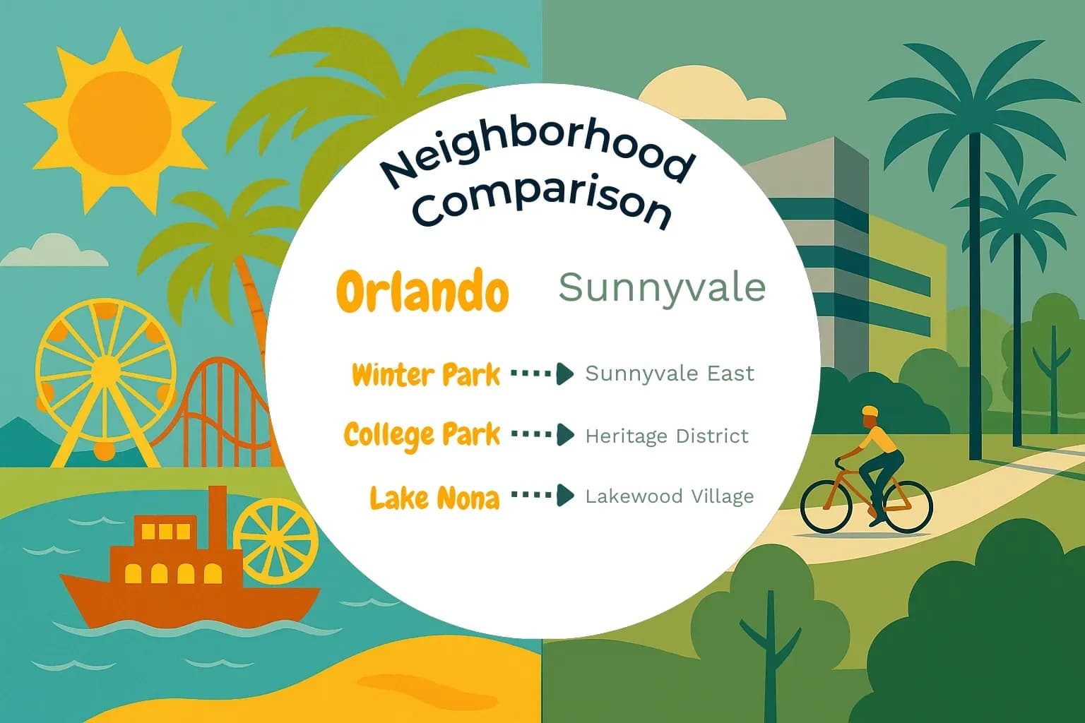 Orlando vs Sunnyvale Neighborhood Comparison