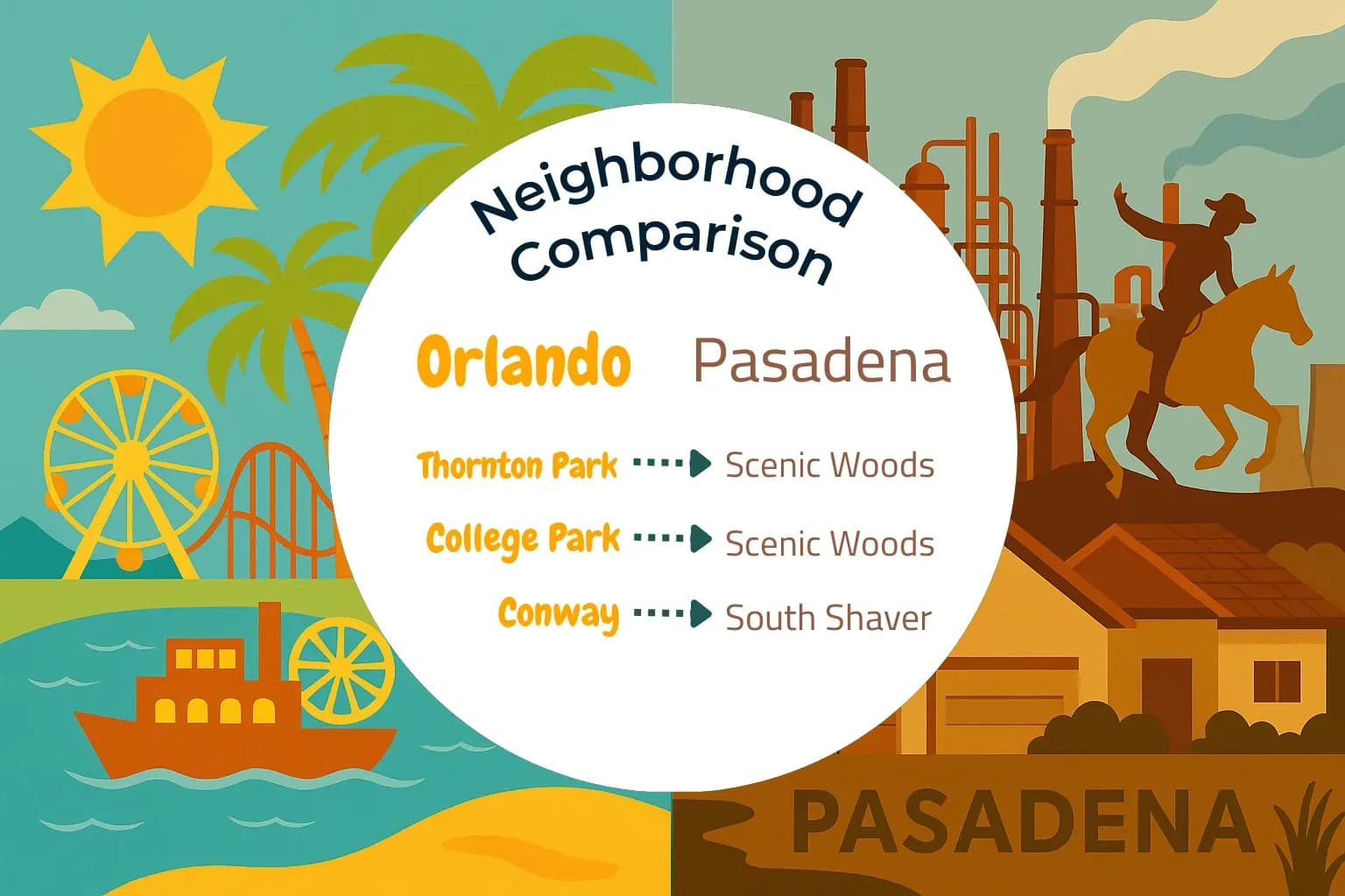 Orlando vs Pasadena Neighborhood Comparison