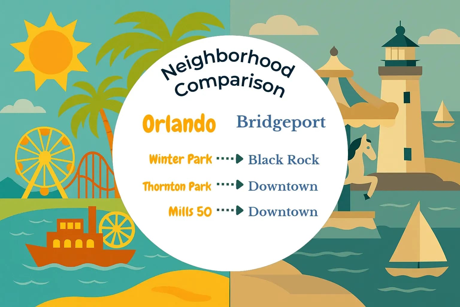 Orlando vs Bridgeport Neighborhood Comparison