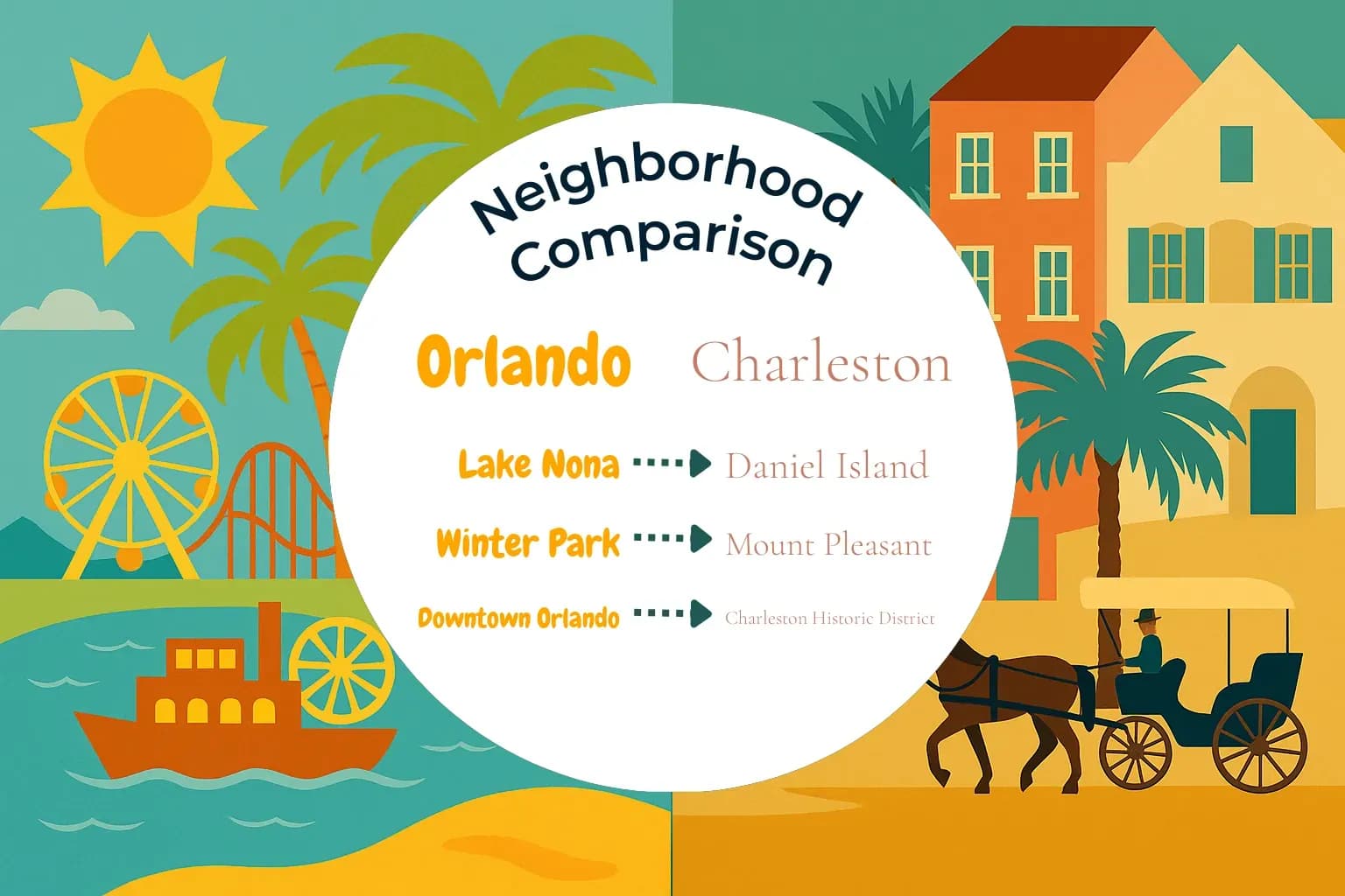 Orlando vs Charleston Neighborhood Comparison