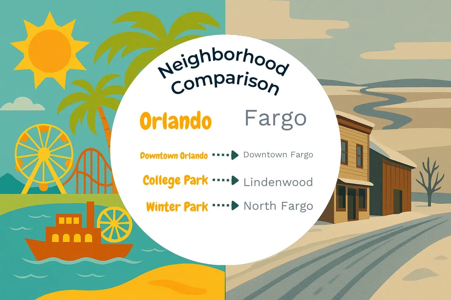 Orlando vs Fargo Neighborhood Comparison