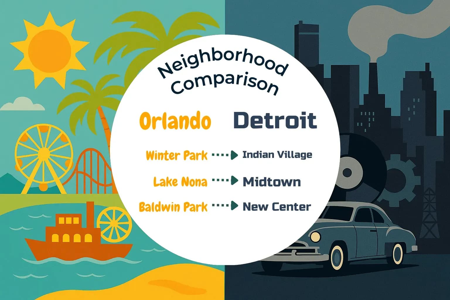 Orlando vs Detroit Neighborhood Comparison