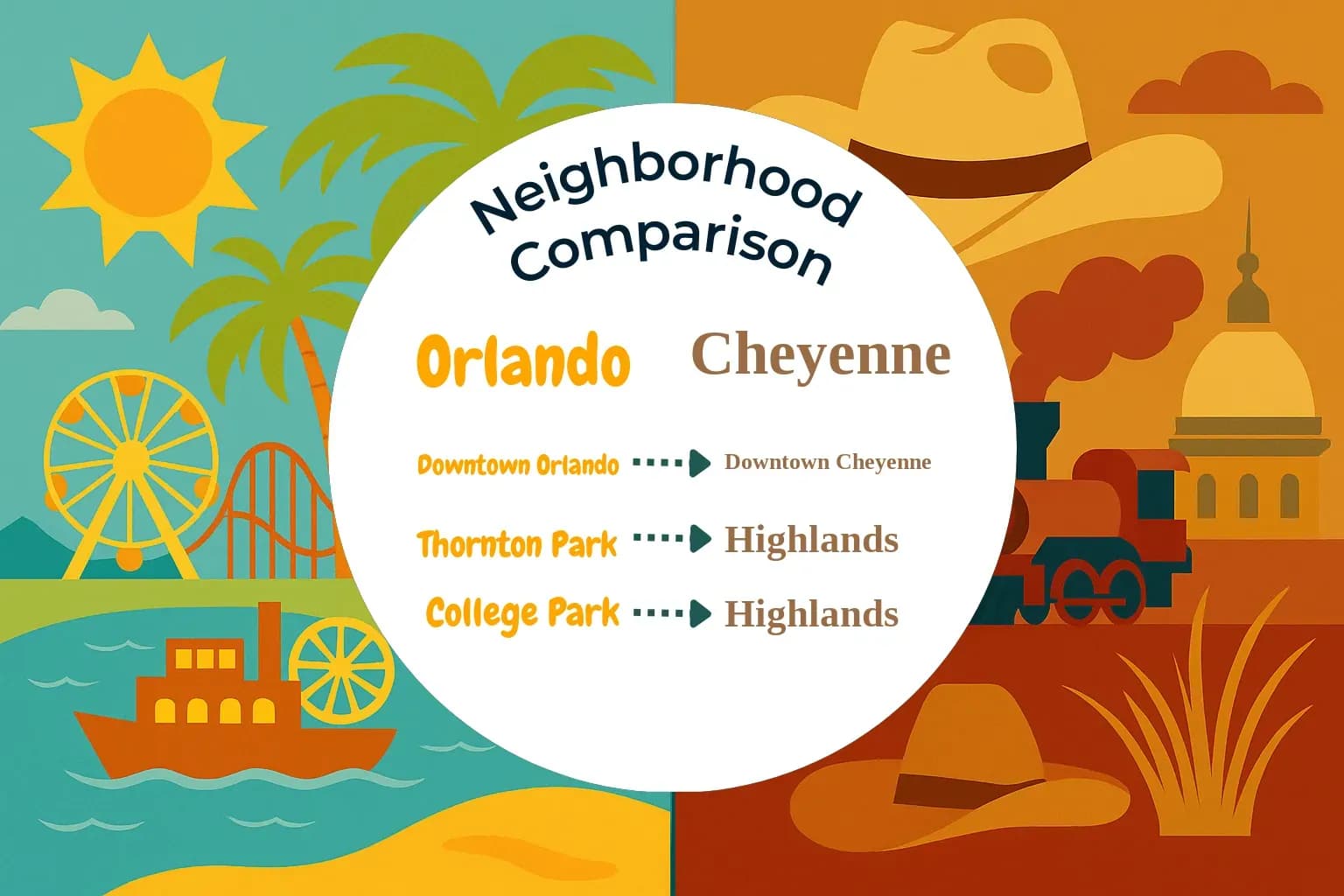 Orlando vs Cheyenne Neighborhood Comparison