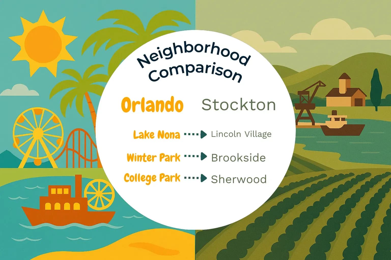 Orlando vs Stockton Neighborhood Comparison