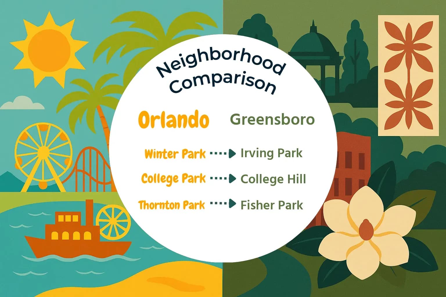 Orlando vs Greensboro Neighborhood Comparison