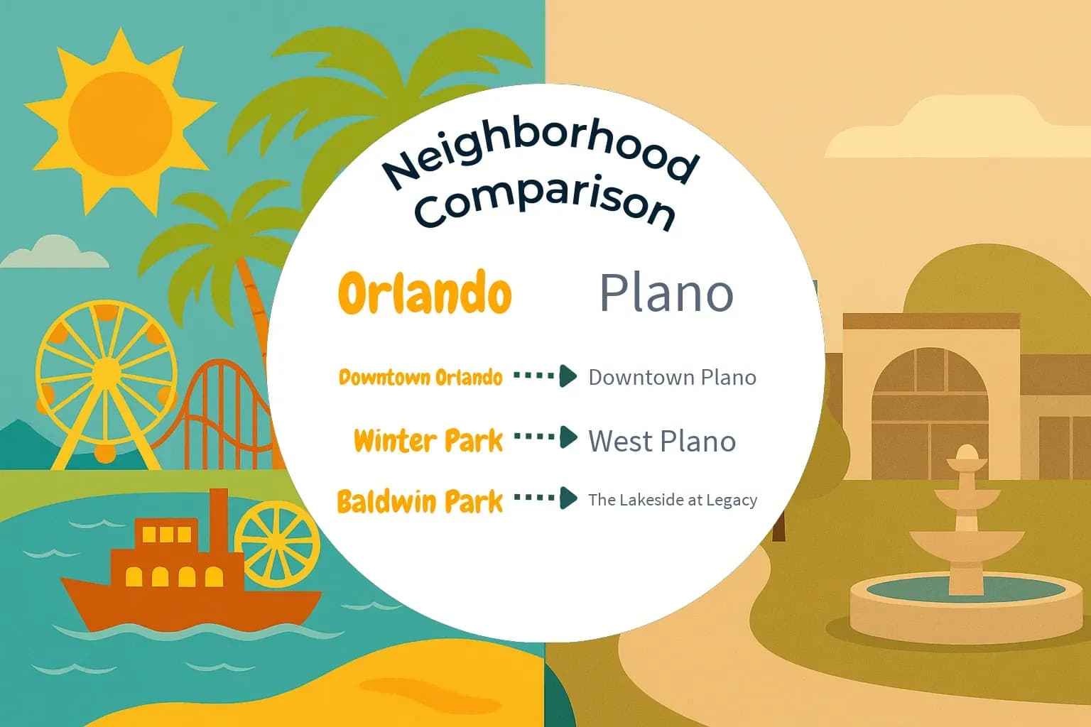 Orlando vs Plano Neighborhood Comparison