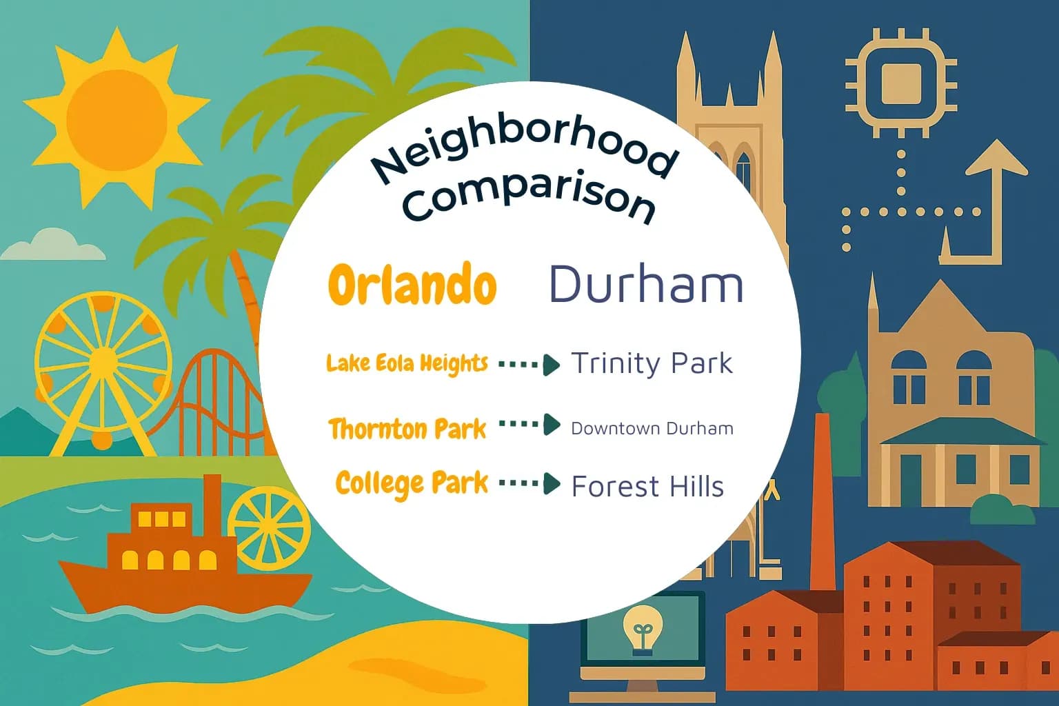 Orlando vs Durham Neighborhood Comparison