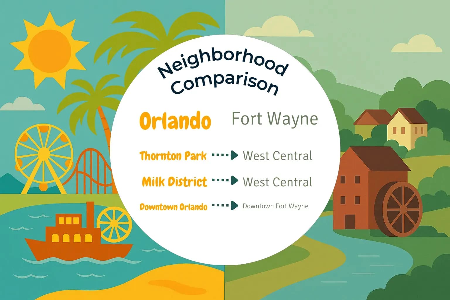 Orlando vs Fort Wayne Neighborhood Comparison
