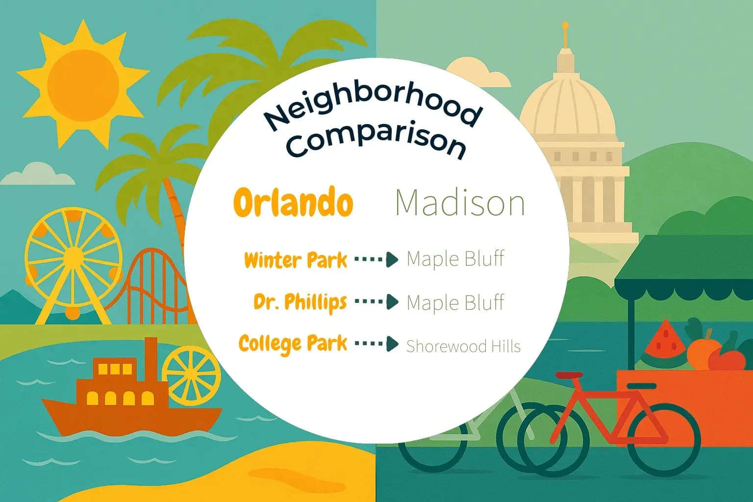 Orlando vs Madison Neighborhood Comparison