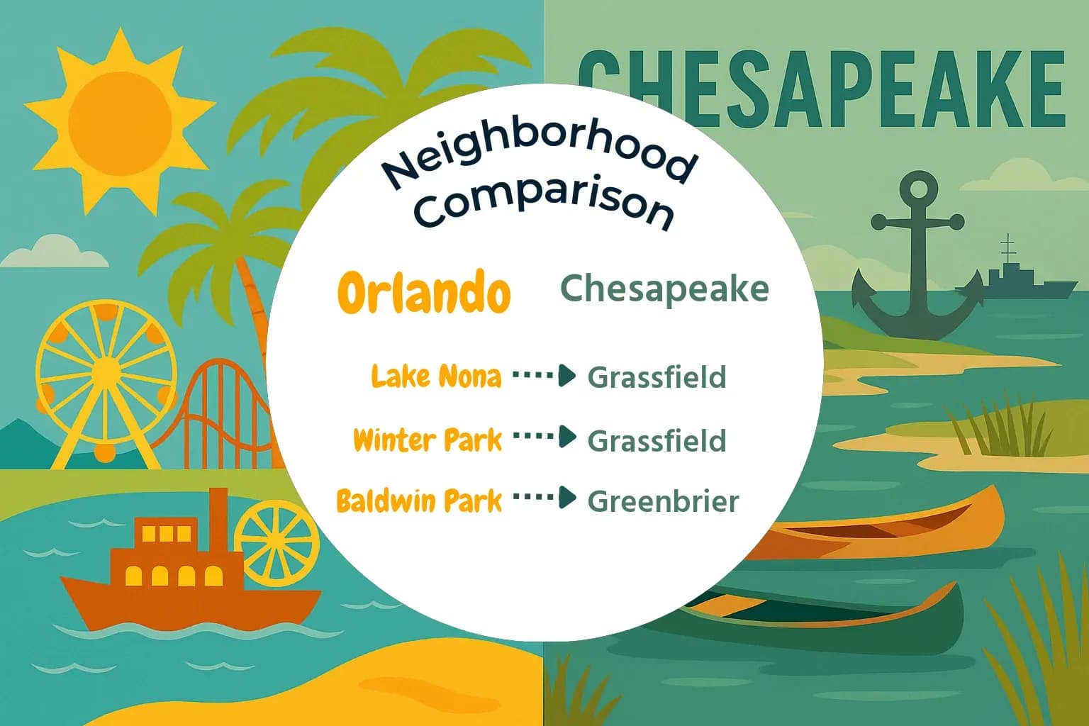 Orlando vs Chesapeake Neighborhood Comparison