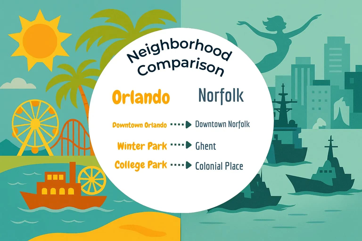 Orlando vs Norfolk Neighborhood Comparison