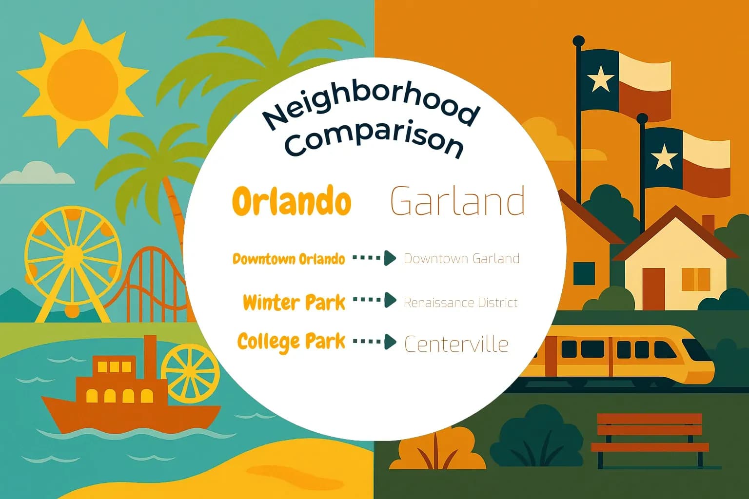 Orlando vs Garland Neighborhood Comparison