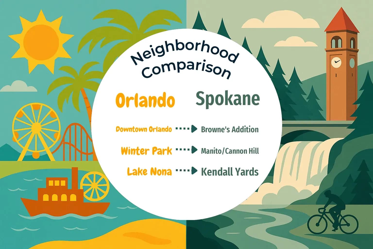 Orlando vs Spokane Neighborhood Comparison