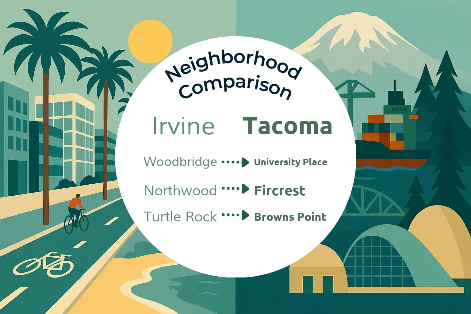 Irvine vs Tacoma Neighborhood Comparison