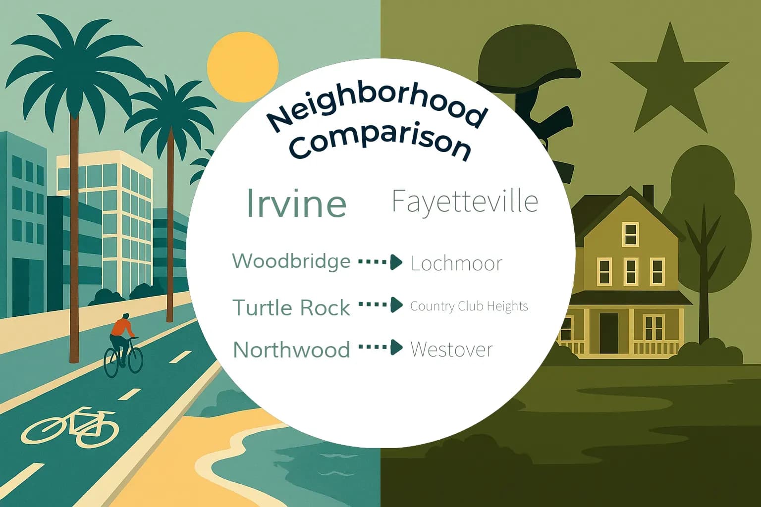 Irvine vs Fayetteville Neighborhood Comparison