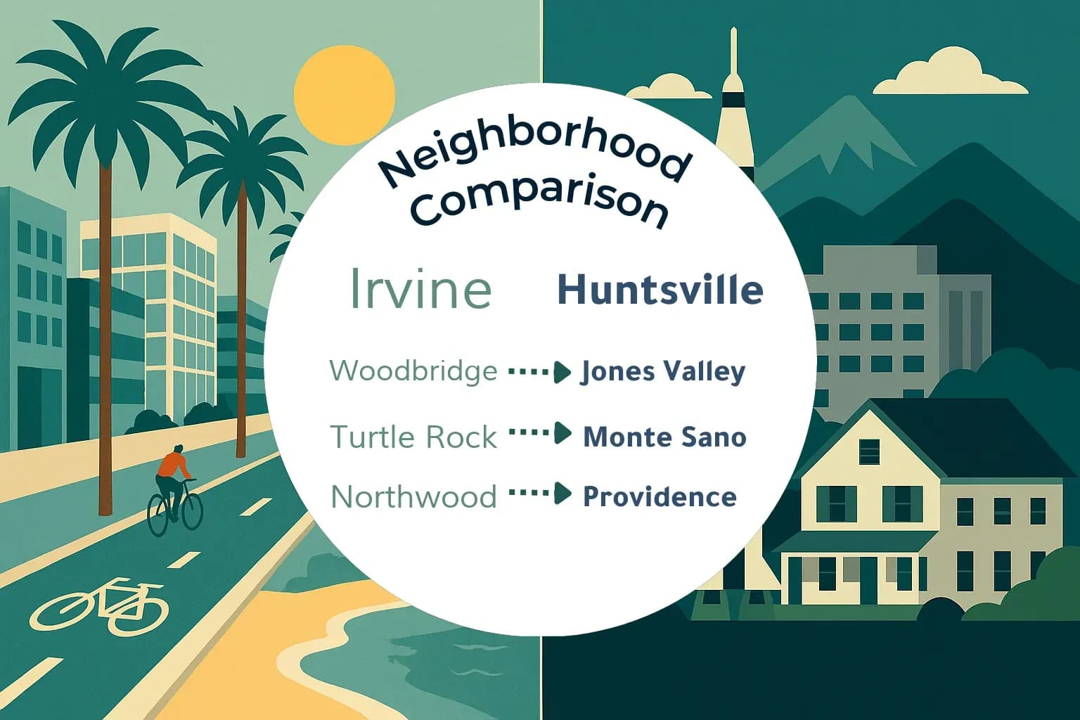 Irvine vs Huntsville Neighborhood Comparison